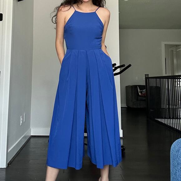 1.State Blue Wide Leg Palazzo Jumpsuit Size 0 - Picture 1 of 10